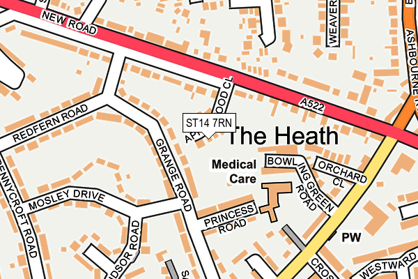 ST14 7RN map - OS OpenMap – Local (Ordnance Survey) ST14 7RN map - OS OpenMap – Local (Ordnance Survey)