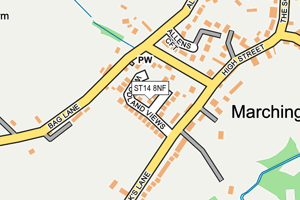 ST14 8NF map - OS OpenMap – Local (Ordnance Survey) ST14 8NF map - OS OpenMap – Local (Ordnance Survey)