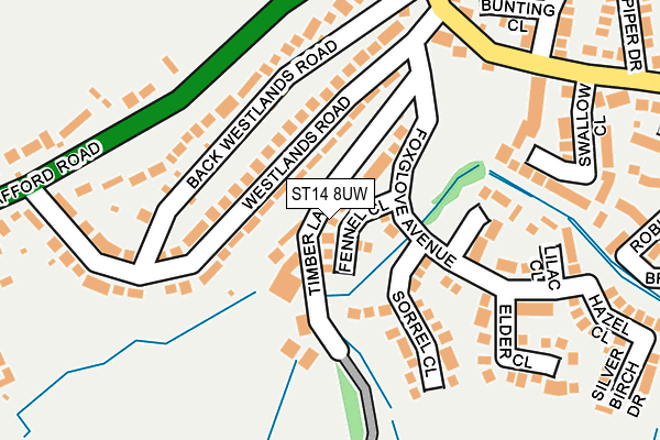 ST14 8UW map - OS OpenMap – Local (Ordnance Survey) ST14 8UW map - OS OpenMap – Local (Ordnance Survey)