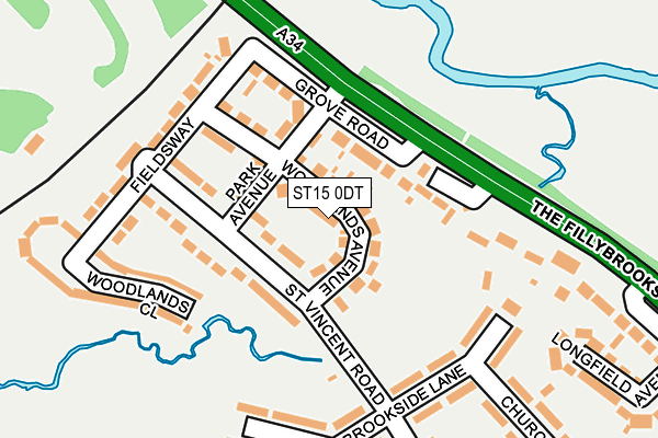 ST15 0DT map - OS OpenMap – Local (Ordnance Survey) ST15 0DT map - OS OpenMap – Local (Ordnance Survey)