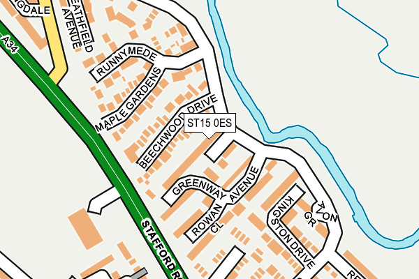 ST15 0ES map - OS OpenMap – Local (Ordnance Survey) ST15 0ES map - OS OpenMap – Local (Ordnance Survey)