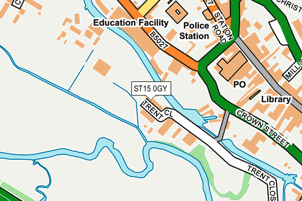 ST15 0GY map - OS OpenMap – Local (Ordnance Survey)