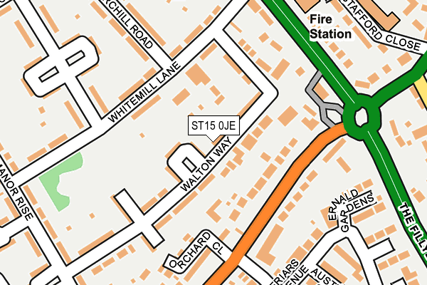 ST15 0JE map - OS OpenMap – Local (Ordnance Survey) ST15 0JE map - OS OpenMap – Local (Ordnance Survey)