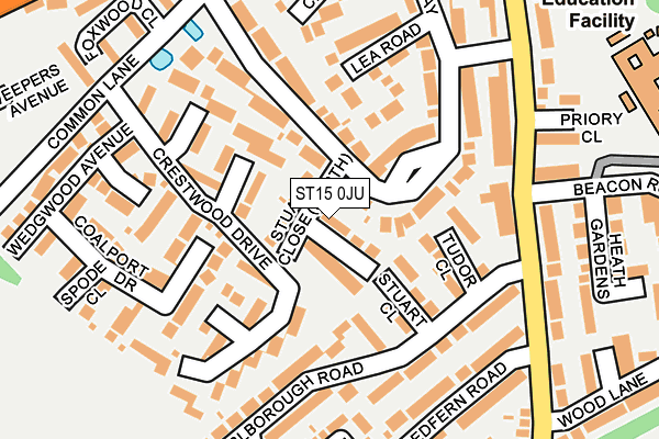 ST15 0JU map - OS OpenMap – Local (Ordnance Survey) ST15 0JU map - OS OpenMap – Local (Ordnance Survey)