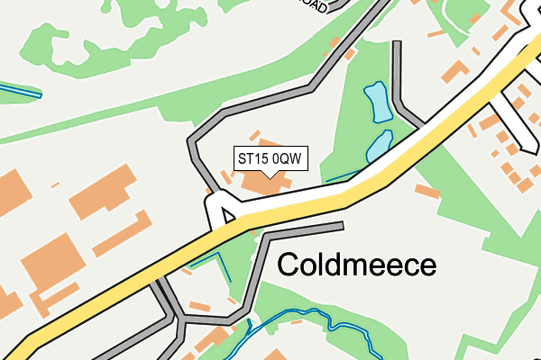ST15 0QW map - OS OpenMap – Local (Ordnance Survey) ST15 0QW map - OS OpenMap – Local (Ordnance Survey)