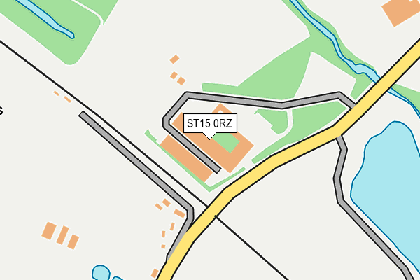 ST15 0RZ map - OS OpenMap – Local (Ordnance Survey) ST15 0RZ map - OS OpenMap – Local (Ordnance Survey)