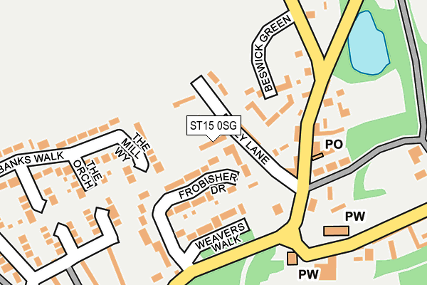 ST15 0SG map - OS OpenMap – Local (Ordnance Survey) ST15 0SG map - OS OpenMap – Local (Ordnance Survey)