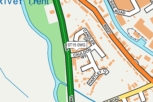 ST15 0WG map - OS OpenMap – Local (Ordnance Survey)