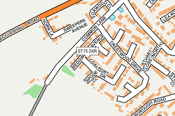 ST15 0XR map - OS OpenMap – Local (Ordnance Survey) ST15 0XR map - OS OpenMap – Local (Ordnance Survey)