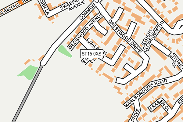 ST15 0XS map - OS OpenMap – Local (Ordnance Survey)