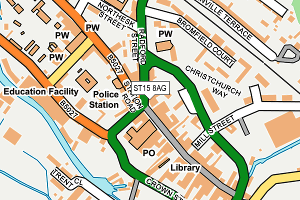 ST15 8AG map - OS OpenMap – Local (Ordnance Survey) ST15 8AG map - OS OpenMap – Local (Ordnance Survey)