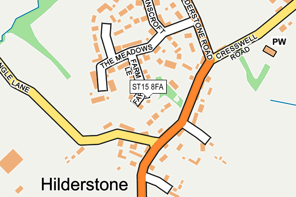 ST15 8FA map - OS OpenMap – Local (Ordnance Survey) ST15 8FA map - OS OpenMap – Local (Ordnance Survey)