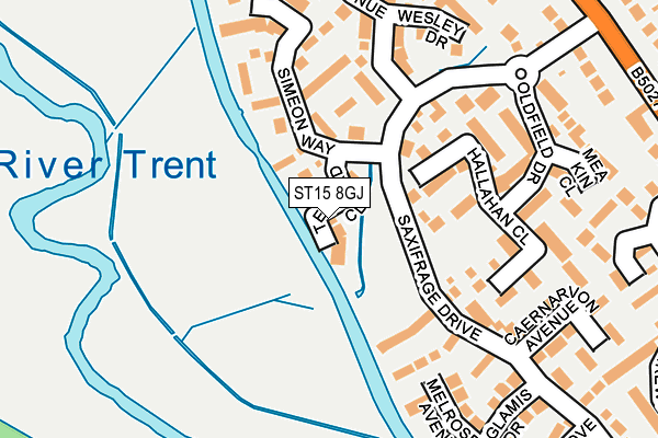 ST15 8GJ map - OS OpenMap – Local (Ordnance Survey)