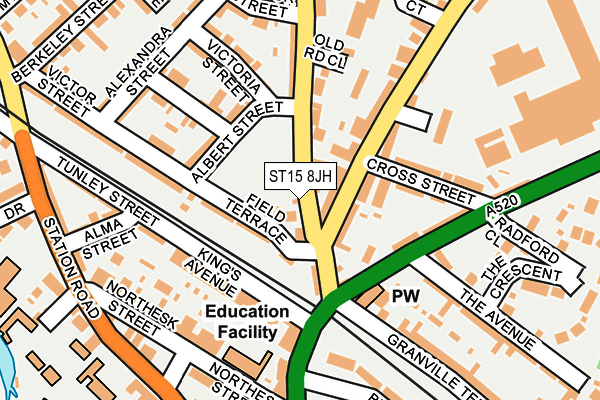 ST15 8JH map - OS OpenMap – Local (Ordnance Survey) ST15 8JH map - OS OpenMap – Local (Ordnance Survey)