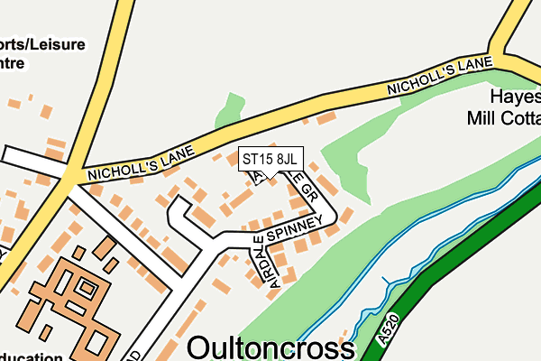ST15 8JL map - OS OpenMap – Local (Ordnance Survey) ST15 8JL map - OS OpenMap – Local (Ordnance Survey)