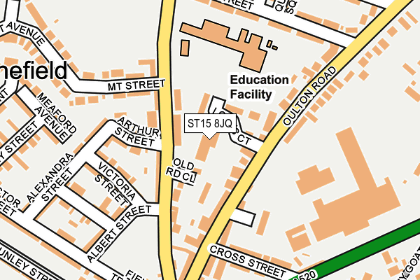 ST15 8JQ map - OS OpenMap – Local (Ordnance Survey) ST15 8JQ map - OS OpenMap – Local (Ordnance Survey)