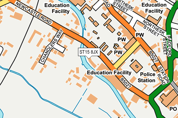ST15 8JX map - OS OpenMap – Local (Ordnance Survey)