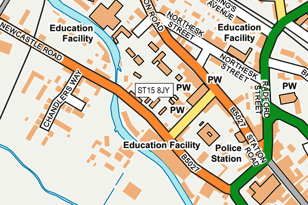 ST15 8JY map - OS OpenMap – Local (Ordnance Survey) ST15 8JY map - OS OpenMap – Local (Ordnance Survey)