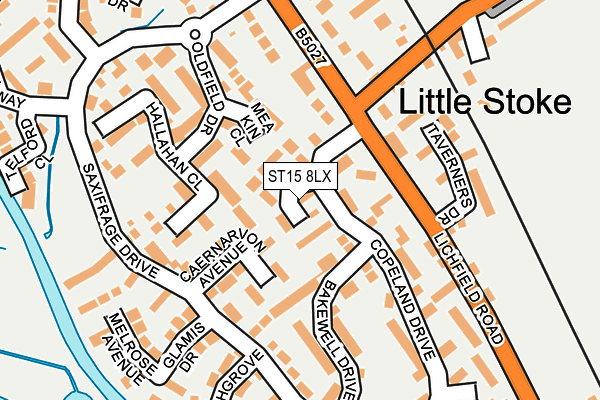 ST15 8LX map - OS OpenMap – Local (Ordnance Survey) ST15 8LX map - OS OpenMap – Local (Ordnance Survey)