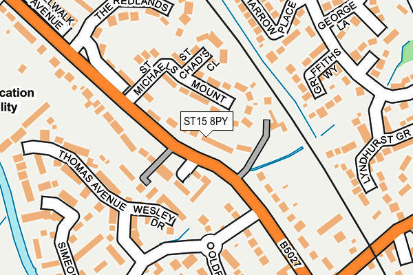 ST15 8PY map - OS OpenMap – Local (Ordnance Survey) ST15 8PY map - OS OpenMap – Local (Ordnance Survey)