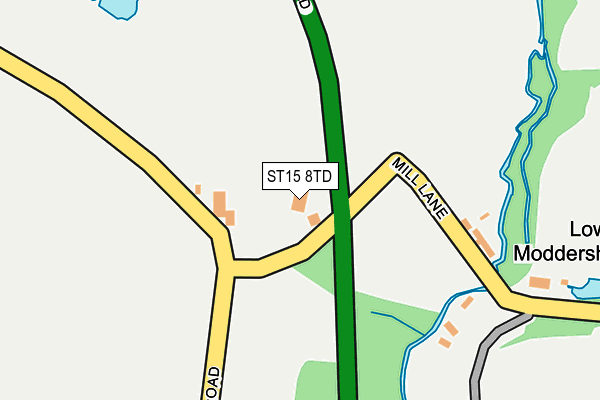 ST15 8TD map - OS OpenMap – Local (Ordnance Survey) ST15 8TD map - OS OpenMap – Local (Ordnance Survey)