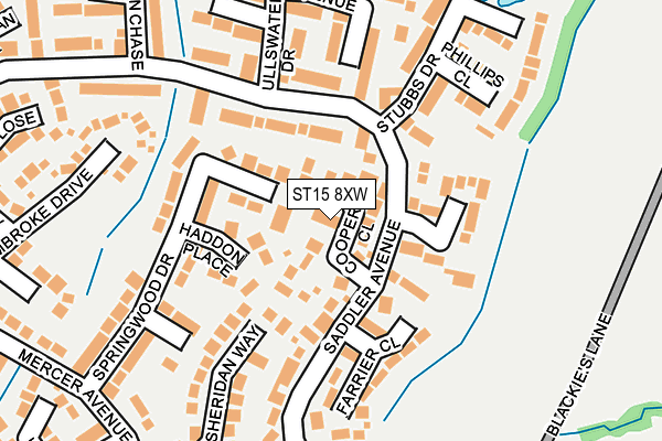 ST15 8XW map - OS OpenMap – Local (Ordnance Survey) ST15 8XW map - OS OpenMap – Local (Ordnance Survey)