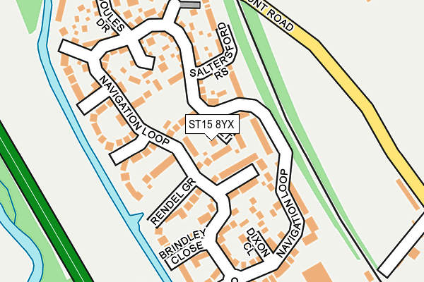 ST15 8YX map - OS OpenMap – Local (Ordnance Survey) ST15 8YX map - OS OpenMap – Local (Ordnance Survey)