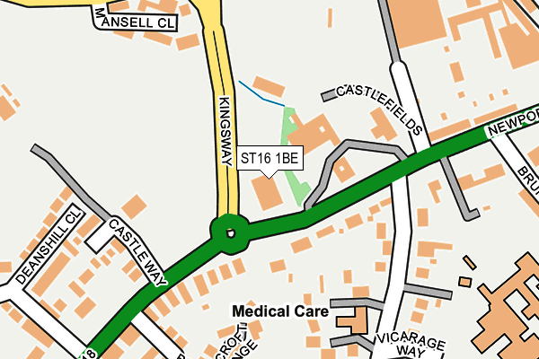 ST16 1BE map - OS OpenMap – Local (Ordnance Survey) ST16 1BE map - OS OpenMap – Local (Ordnance Survey)