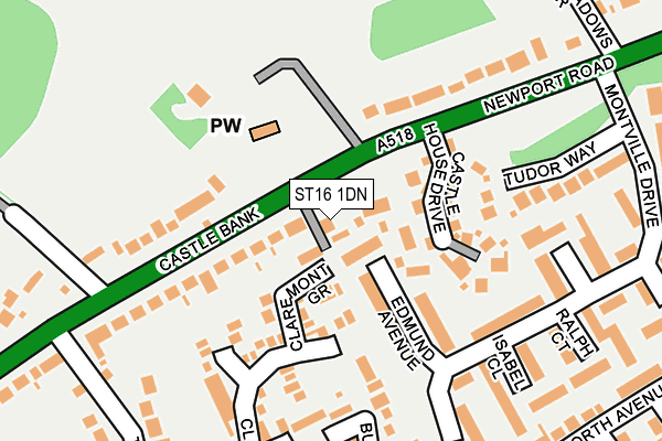 ST16 1DN map - OS OpenMap – Local (Ordnance Survey) ST16 1DN map - OS OpenMap – Local (Ordnance Survey)
