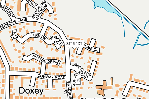 ST16 1DT map - OS OpenMap – Local (Ordnance Survey)