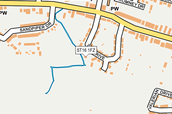 ST16 1FZ map - OS OpenMap – Local (Ordnance Survey) ST16 1FZ map - OS OpenMap – Local (Ordnance Survey)