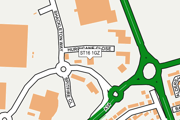 ST16 1GZ map - OS OpenMap – Local (Ordnance Survey) ST16 1GZ map - OS OpenMap – Local (Ordnance Survey)