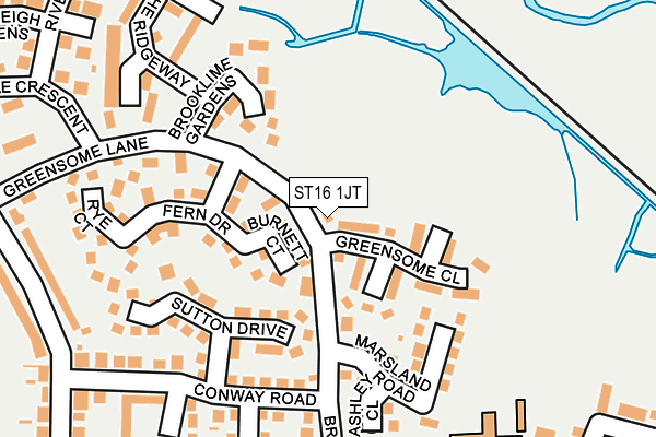 ST16 1JT map - OS OpenMap – Local (Ordnance Survey) ST16 1JT map - OS OpenMap – Local (Ordnance Survey)
