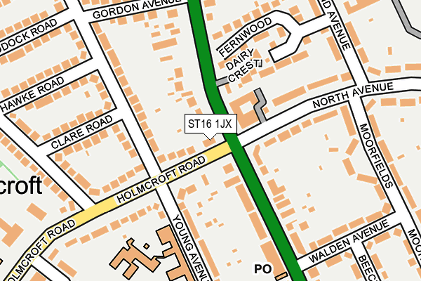 ST16 1JX map - OS OpenMap – Local (Ordnance Survey) ST16 1JX map - OS OpenMap – Local (Ordnance Survey)