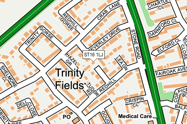ST16 1LJ map - OS OpenMap – Local (Ordnance Survey) ST16 1LJ map - OS OpenMap – Local (Ordnance Survey)
