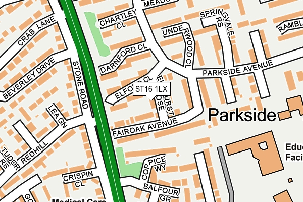 ST16 1LX map - OS OpenMap – Local (Ordnance Survey) ST16 1LX map - OS OpenMap – Local (Ordnance Survey)