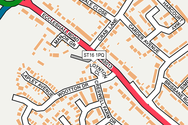 ST16 1PQ map - OS OpenMap – Local (Ordnance Survey) ST16 1PQ map - OS OpenMap – Local (Ordnance Survey)