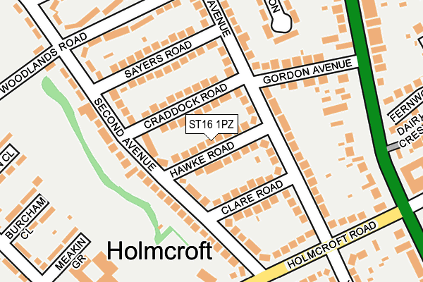 ST16 1PZ map - OS OpenMap – Local (Ordnance Survey) ST16 1PZ map - OS OpenMap – Local (Ordnance Survey)