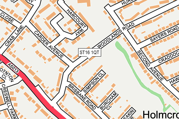 ST16 1QT map - OS OpenMap – Local (Ordnance Survey) ST16 1QT map - OS OpenMap – Local (Ordnance Survey)