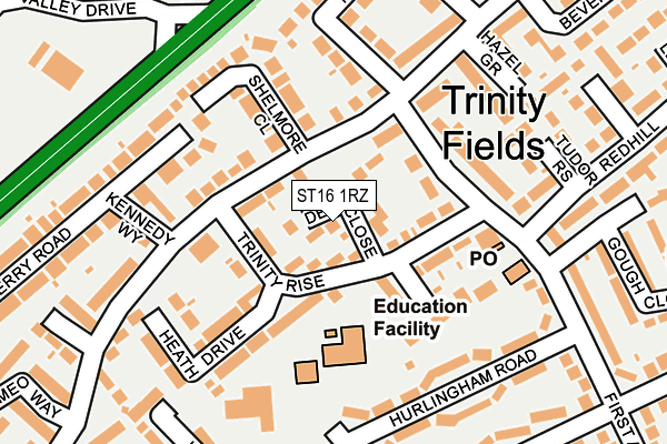 ST16 1RZ map - OS OpenMap – Local (Ordnance Survey) ST16 1RZ map - OS OpenMap – Local (Ordnance Survey)
