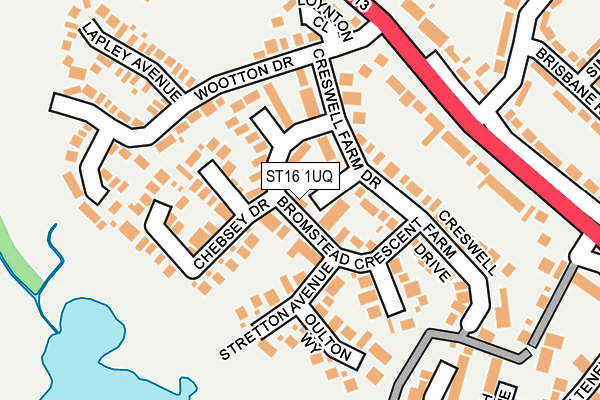 ST16 1UQ map - OS OpenMap – Local (Ordnance Survey) ST16 1UQ map - OS OpenMap – Local (Ordnance Survey)