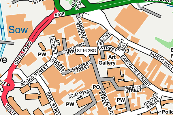 ST16 2BG map - OS OpenMap – Local (Ordnance Survey) ST16 2BG map - OS OpenMap – Local (Ordnance Survey)