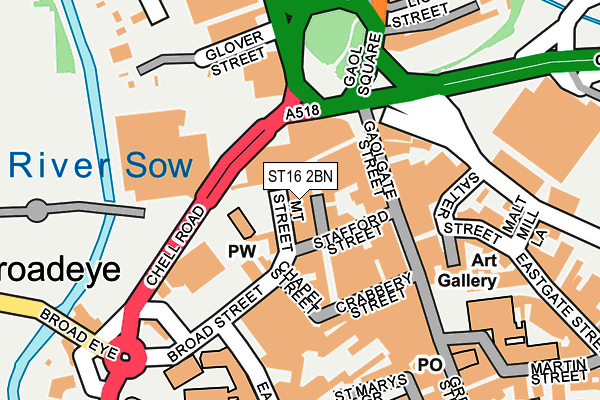 ST16 2BN map - OS OpenMap – Local (Ordnance Survey) ST16 2BN map - OS OpenMap – Local (Ordnance Survey)