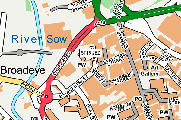 ST16 2BZ map - OS OpenMap – Local (Ordnance Survey) ST16 2BZ map - OS OpenMap – Local (Ordnance Survey)