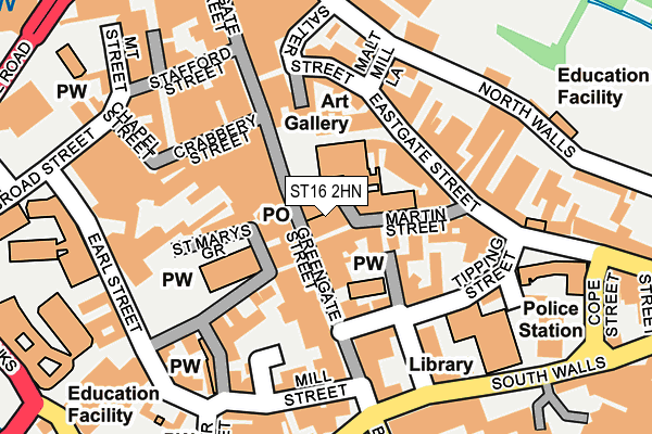 ST16 2HN map - OS OpenMap – Local (Ordnance Survey)