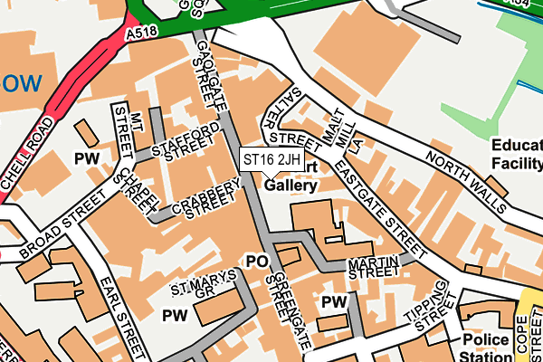 ST16 2JH map - OS OpenMap – Local (Ordnance Survey) ST16 2JH map - OS OpenMap – Local (Ordnance Survey)