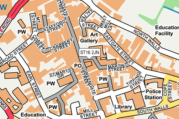 ST16 2JN map - OS OpenMap – Local (Ordnance Survey) ST16 2JN map - OS OpenMap – Local (Ordnance Survey)