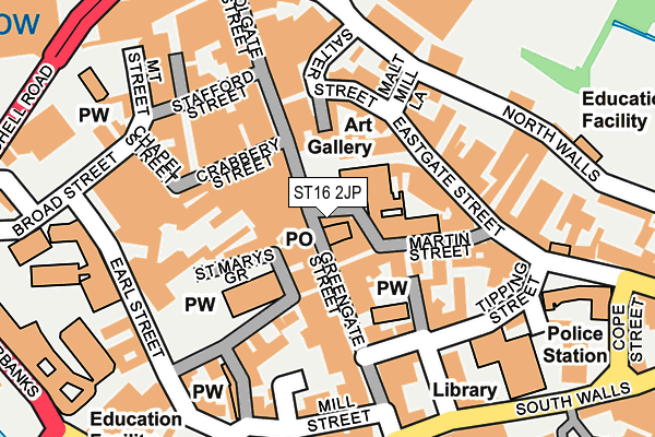 ST16 2JP map - OS OpenMap – Local (Ordnance Survey) ST16 2JP map - OS OpenMap – Local (Ordnance Survey)
