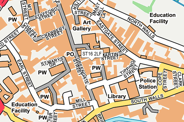 ST16 2LF map - OS OpenMap – Local (Ordnance Survey) ST16 2LF map - OS OpenMap – Local (Ordnance Survey)