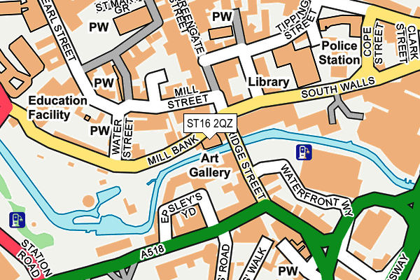 ST16 2QZ map - OS OpenMap – Local (Ordnance Survey)